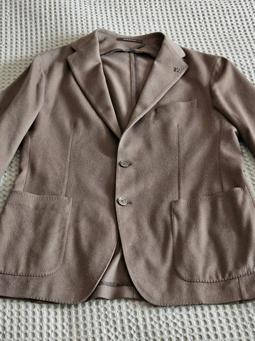 Tagliatore 100% Cashmere Blazer 52R 42R Made Italy Taupe Unlined